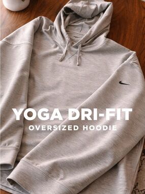 Nike Light Gray Yoga Dri-FIT Oversized Hoodie